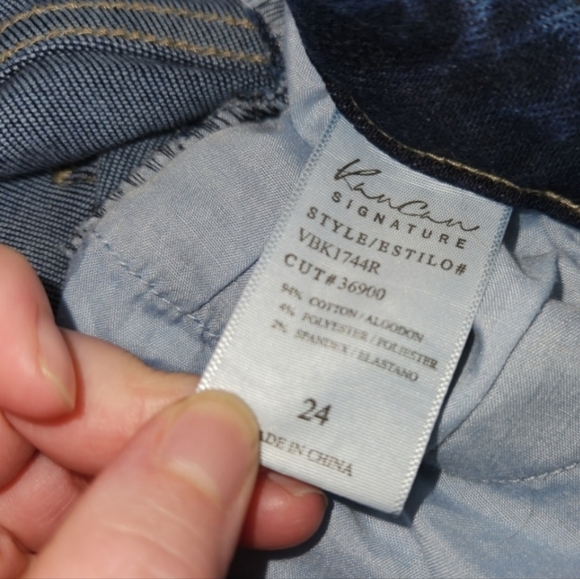 KanCan Signature Ultra High Rise Super Flare Jeans Size 24 30" Inseam Dark Wash - Picture 7 of 10
